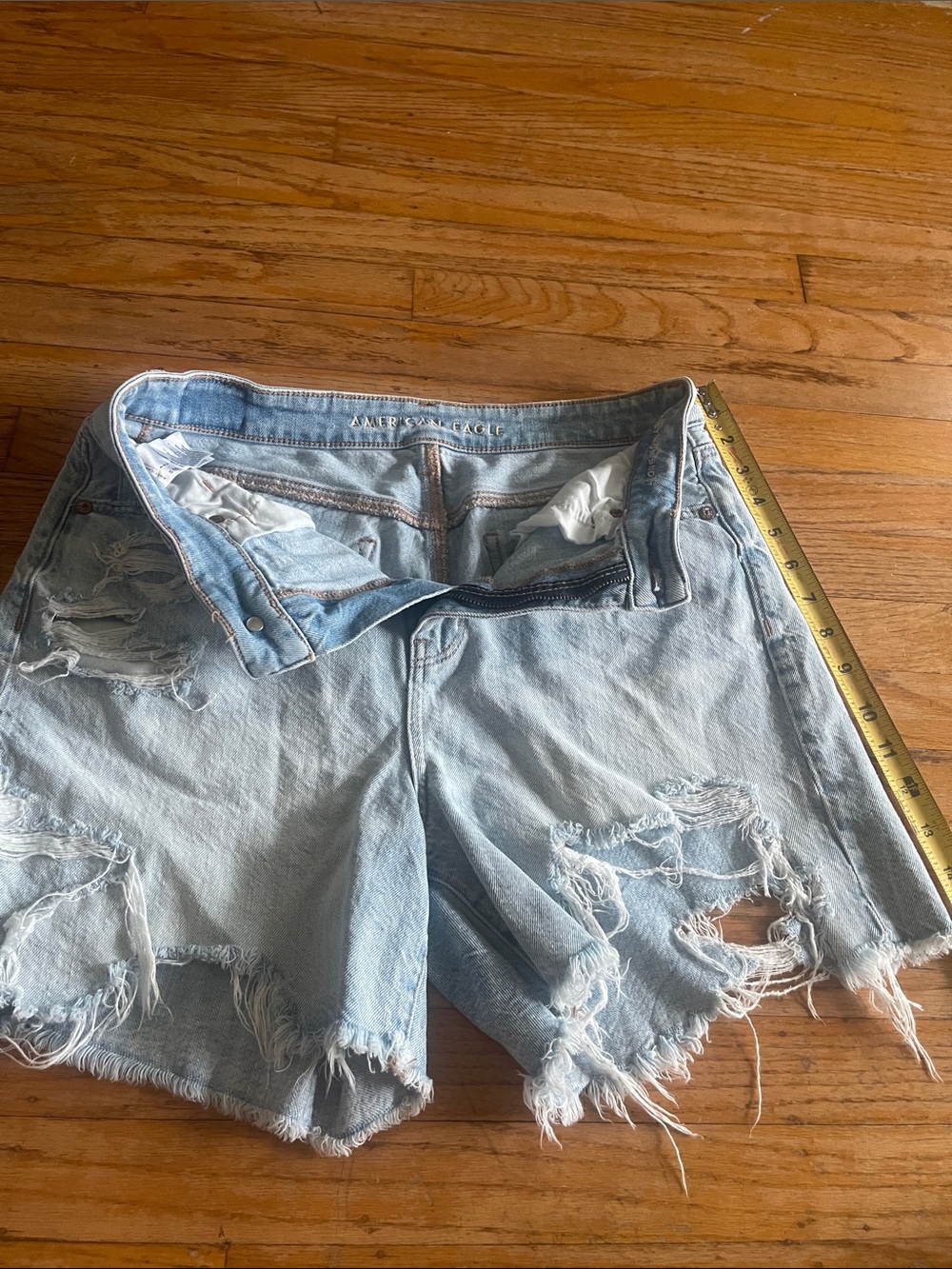 American Eagle Outfitters Light Blue Distressed Denim Cutoff Shorts